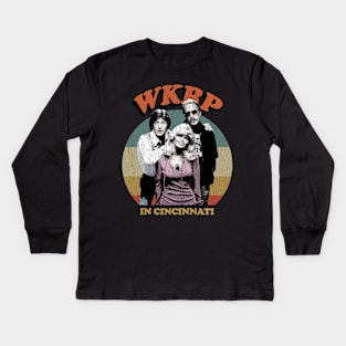 retro wkrp in cincinnati circle Kids Long Sleeve T-Shirt